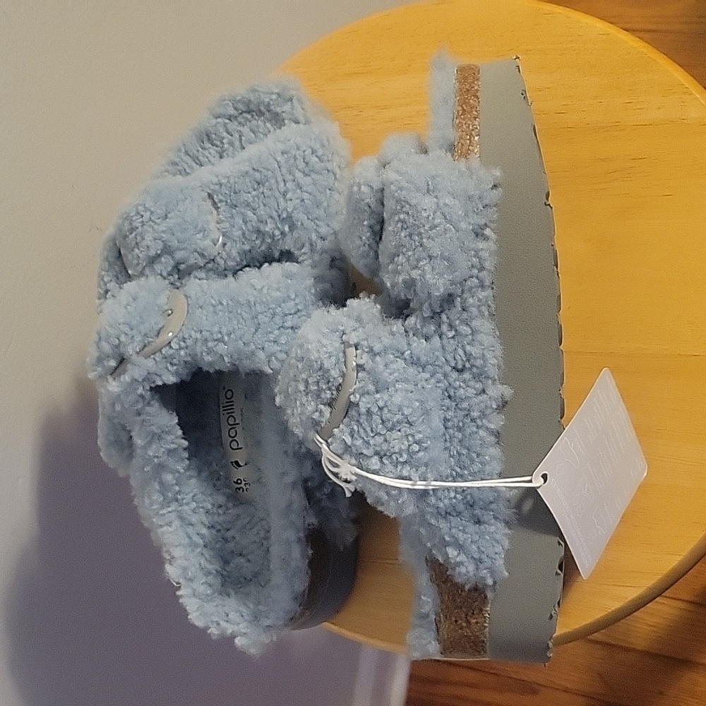 Birkenstock Papillio Arizona Teddy Shearling Big Buckle Sandals - Picture 4 of 6